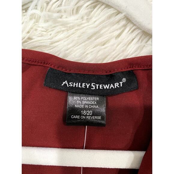 Ashley Stewart Burgundy Sleeveless Long Tunic  - Size 18/20 (NWT) - Picture 4 of 5